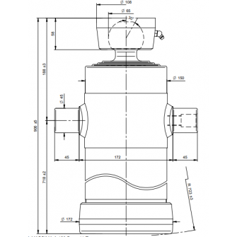 Teleskopski cilinder 3 stopnje 16 ton 2093 mm s kroglo 4039S